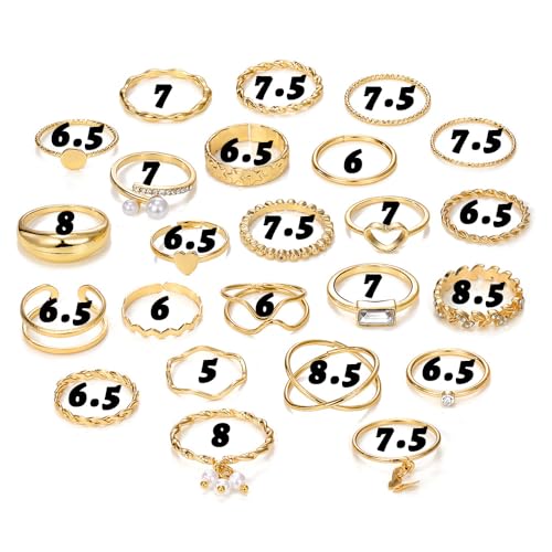24 Pcs Vintage Gold Knuckle Rings Set