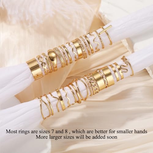 60 Pcs Gold Stackable Rings Set for Women