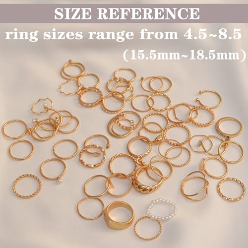 Gold Stackable Knuckle Rings Set for Women