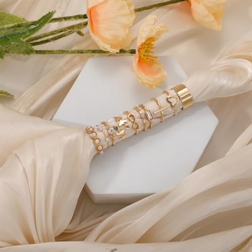 60 Pcs Gold Stackable Rings Set for Women