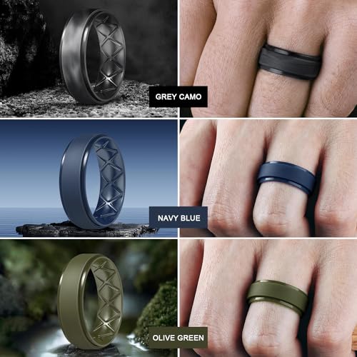 Ergonomic Silicone Rings for Men, Breathable Design