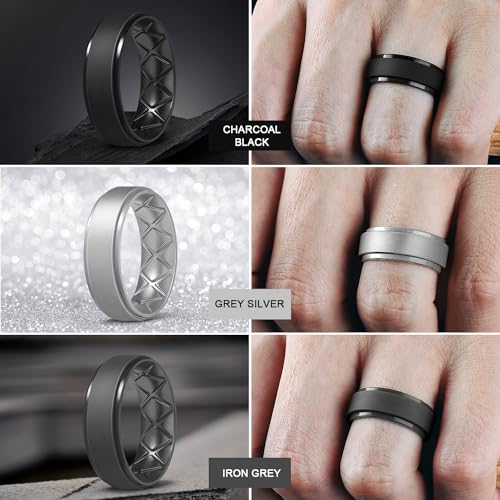 Ergonomic Silicone Rings for Men, Breathable Design