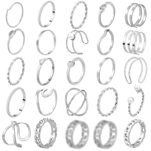 25 Pcs Bohemian Stackable Knuckle Rings Set
