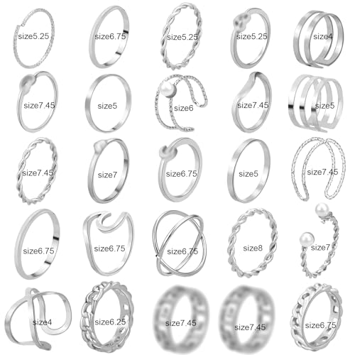 25 Pcs Bohemian Stackable Knuckle Rings Set