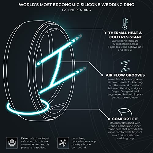 Men's Breathable Silicone Wedding Rings Multipack