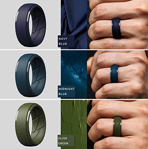 Men's Breathable Silicone Wedding Rings Multipack