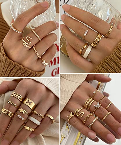 30 Pcs Vintage Gold Knuckle Ring Set for Women