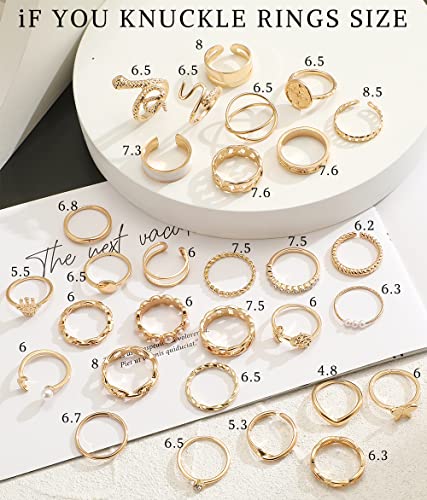30 Pcs Vintage Gold Knuckle Ring Set for Women