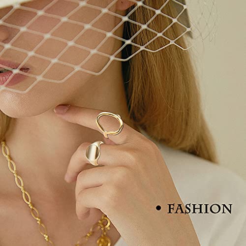 Chunky Gold Dome Rings Set for Women