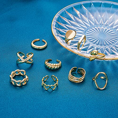 Chunky Gold Dome Rings Set for Women