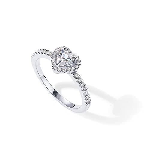 Gold Plated Heart Halo Ring for Women