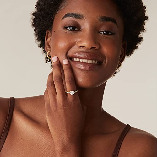 Gold Plated Heart Halo Ring for Women