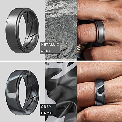 Sleek Silicone Wedding Rings for Men - Multipack