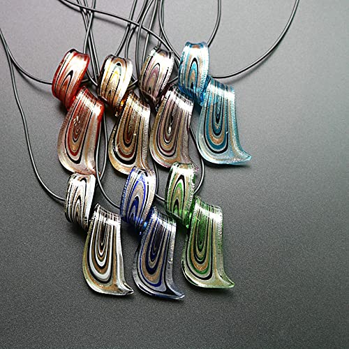 Handmade Geometric Glass Earrings and Necklace Set - Blue