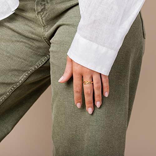 14K Gold Plated Open Twist Eternity Band Size 8