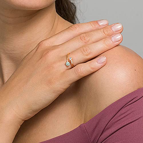 Gold Plated Adjustable White Opal Stacking Rings