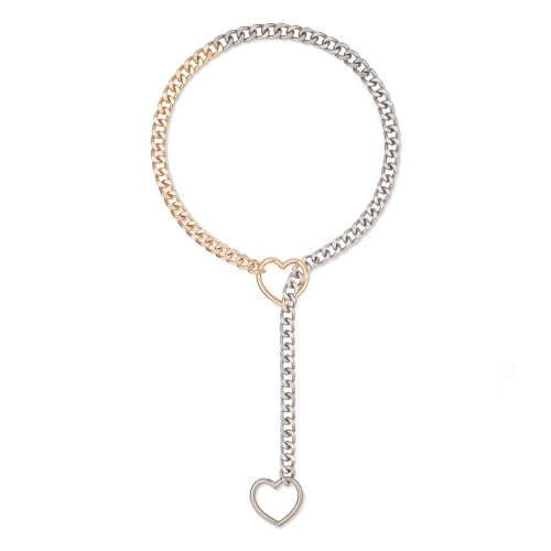 ADEMISHIA Heart O-ring Chain Necklace: Handmade Punk Gothic Style