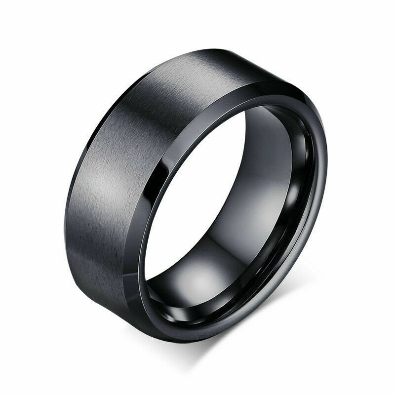 Black Titanium Couples Wedding Rings for Men & Women