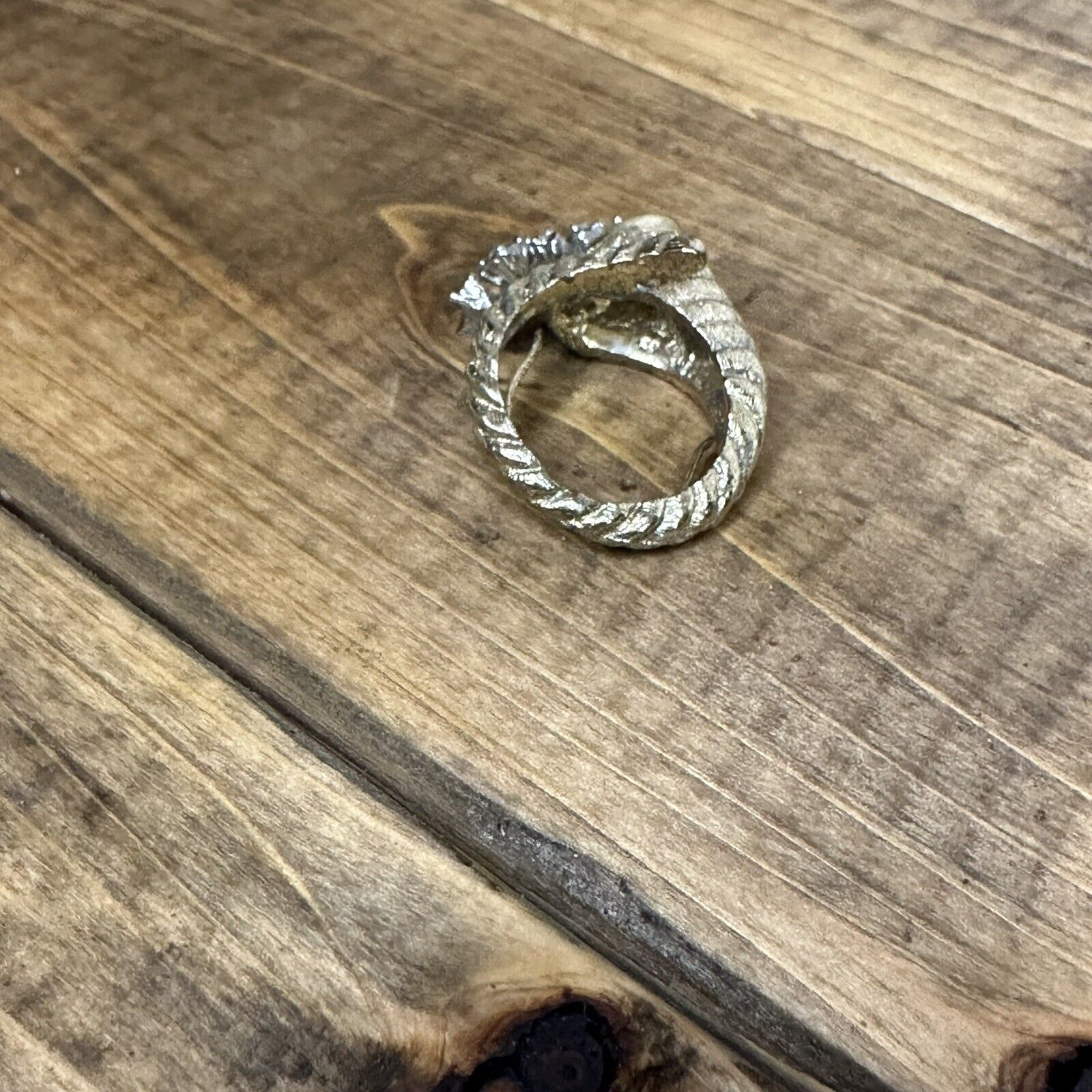 Rhinestone-Embellished Gold Tone Size 8 Ring