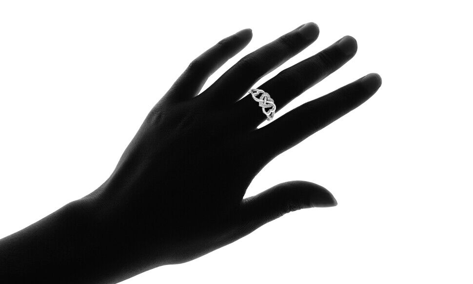 Sterling Silver Infinity Heart Ring with Zirconia