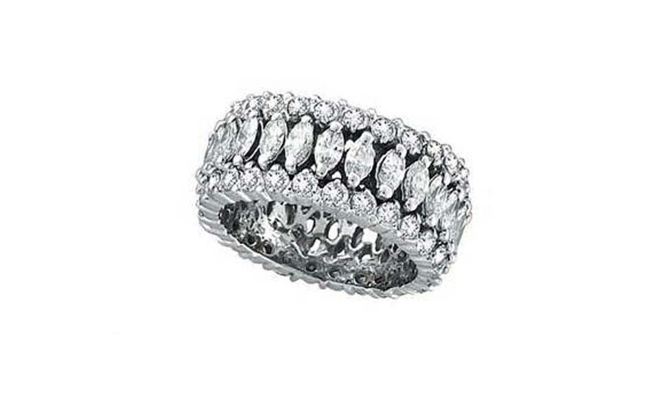 925 Sterling Silver CZ Princess Cut Eternity Ring