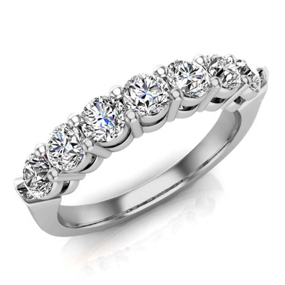 Sterling Silver CZ Eternity Wedding Band Ring