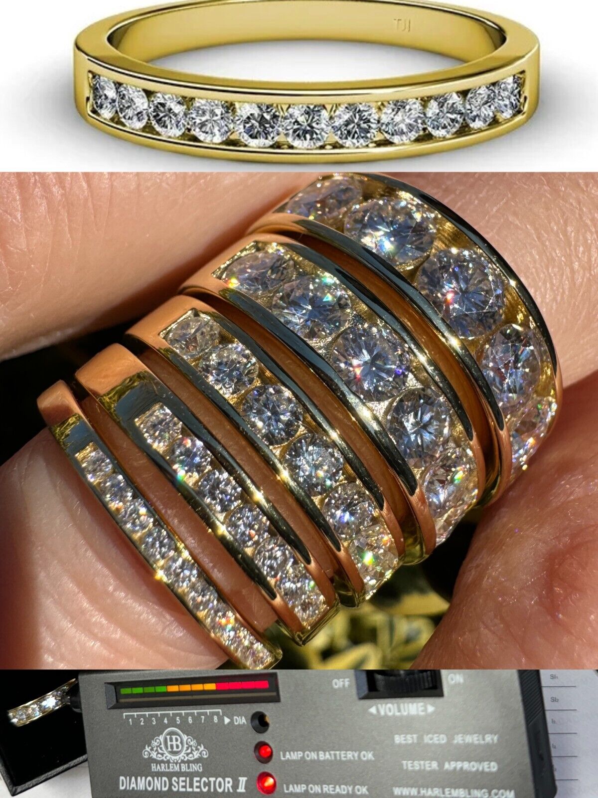 Moissanite Half Eternity Band in 14k Gold