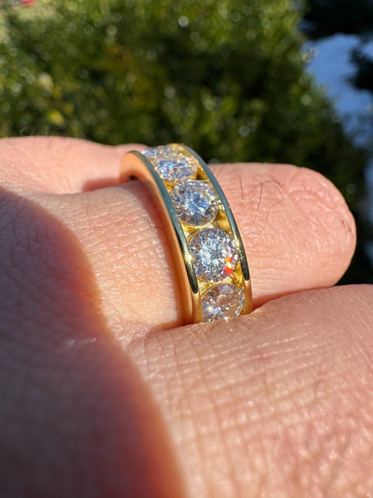 Moissanite Half Eternity Band in 14k Gold