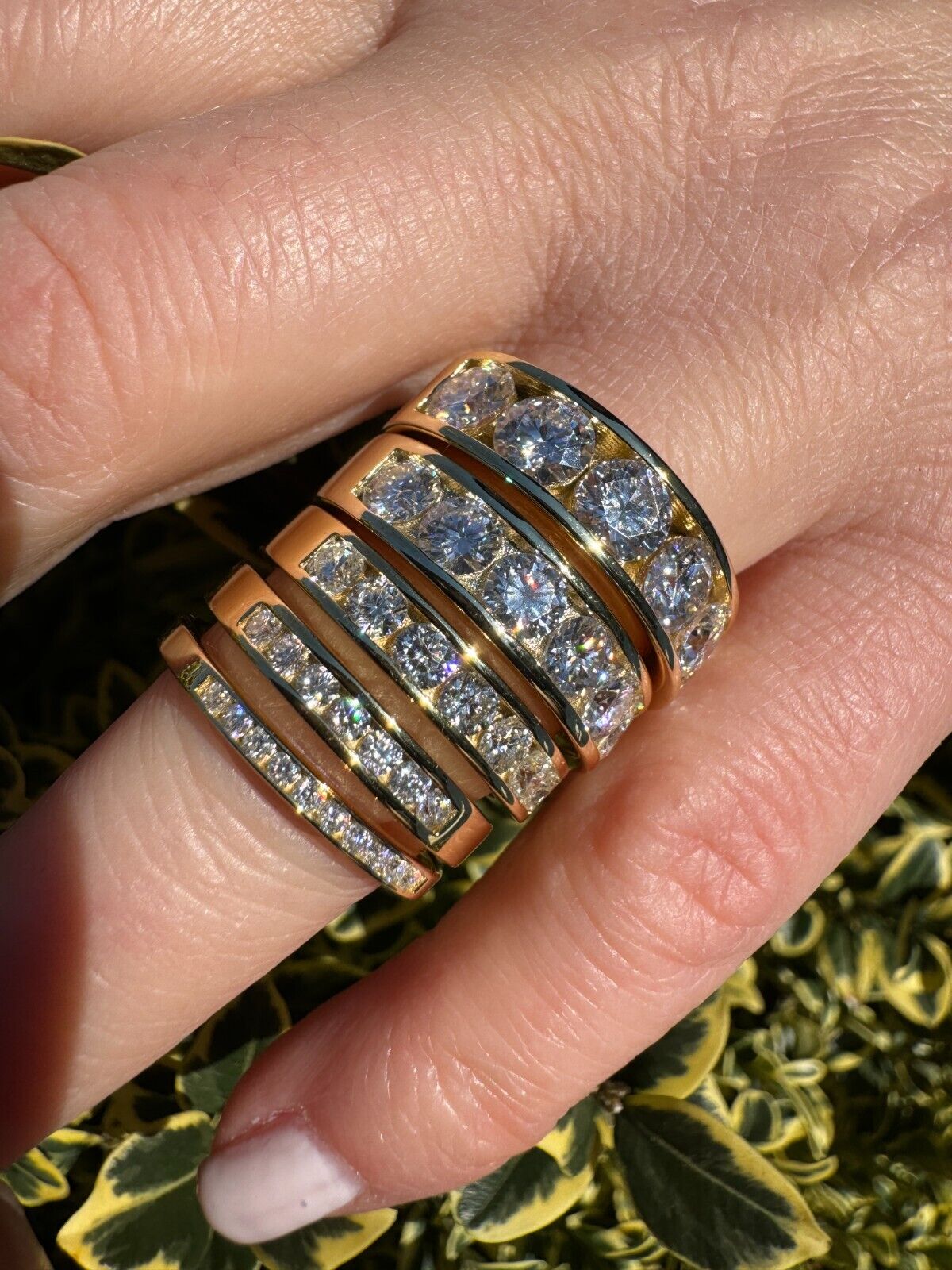 Moissanite Half Eternity Band in 14k Gold