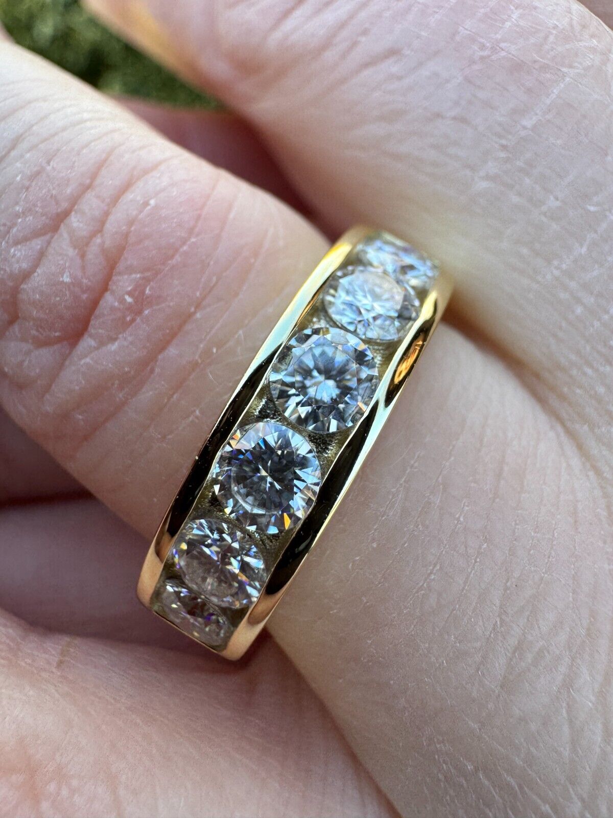 Moissanite Half Eternity Band in 14k Gold