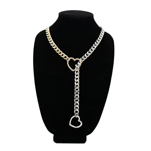 ADEMISHIA Heart O-ring Chain Necklace: Handmade Punk Gothic Style