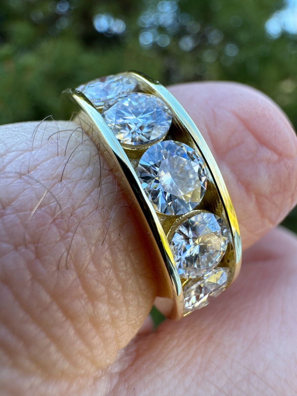Moissanite Half Eternity Band in 14k Gold