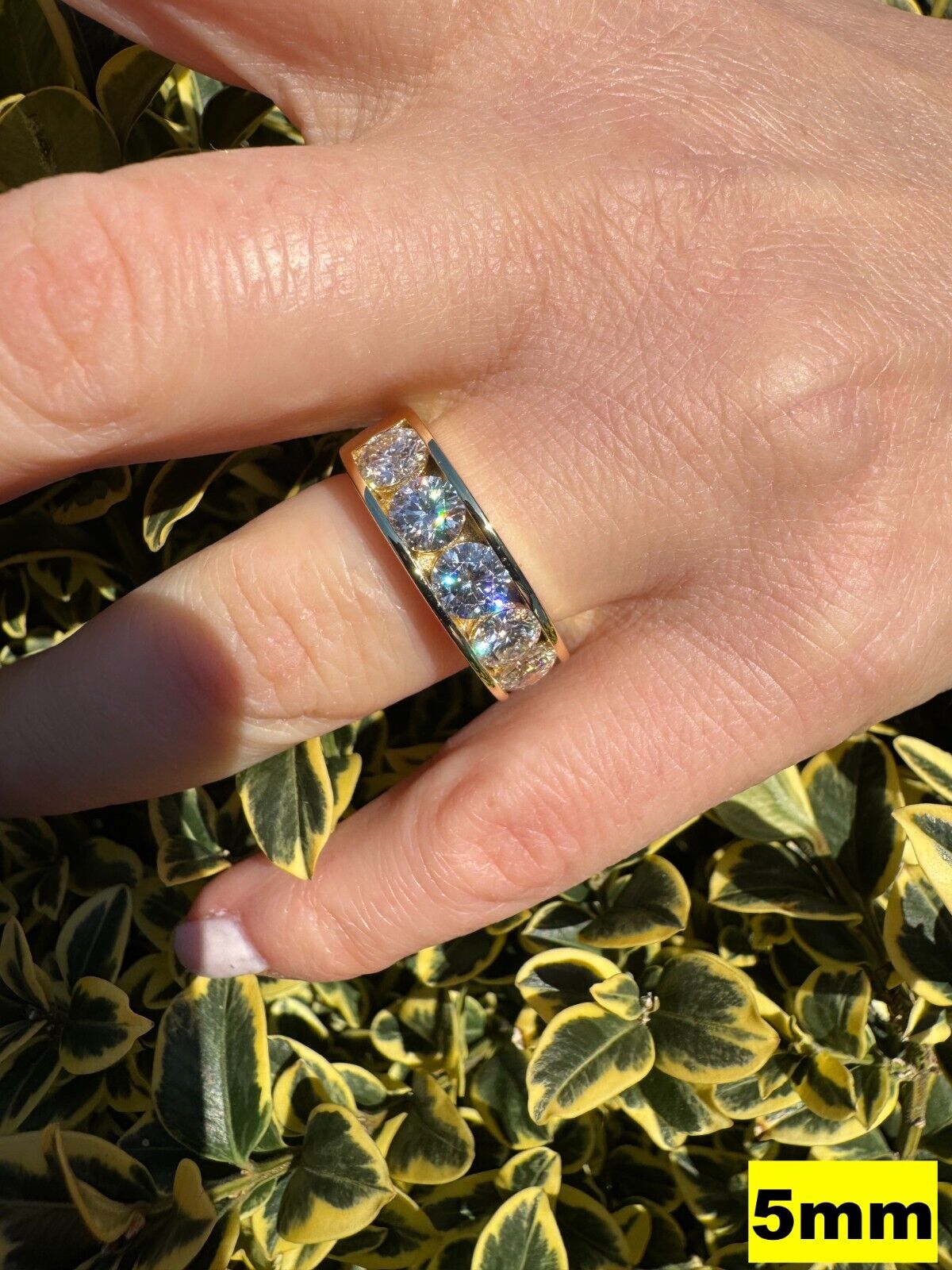 Moissanite Half Eternity Band in 14k Gold