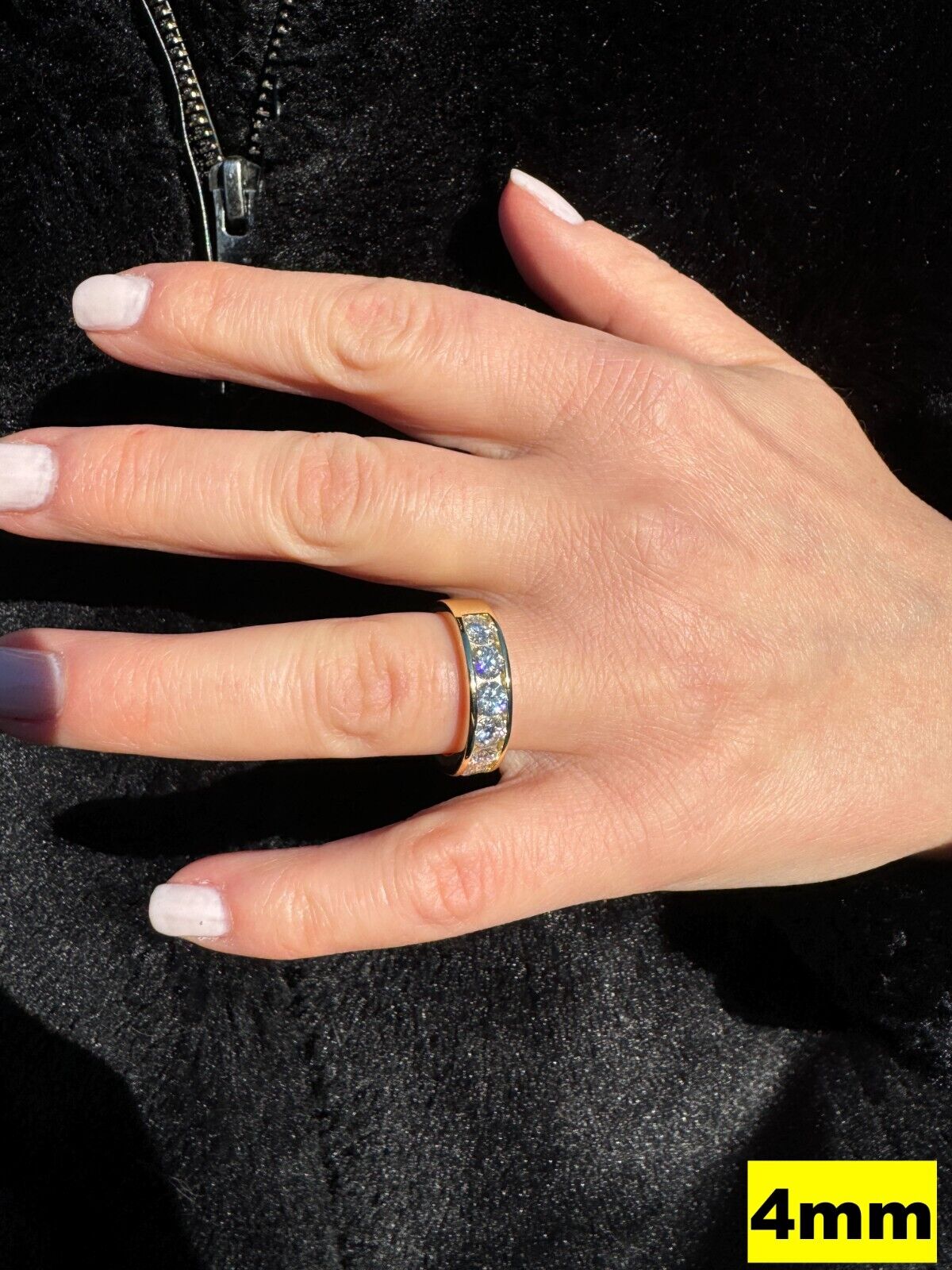 Moissanite Half Eternity Band in 14k Gold