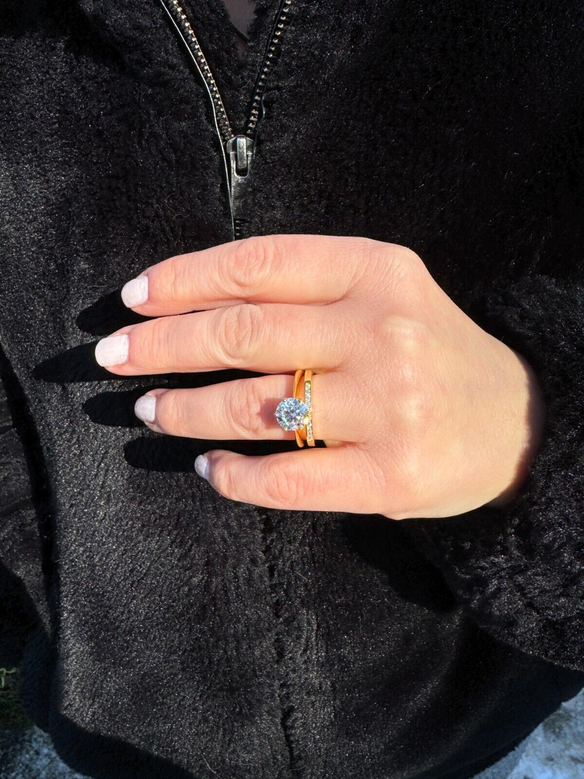 Moissanite Half Eternity Band in 14k Gold