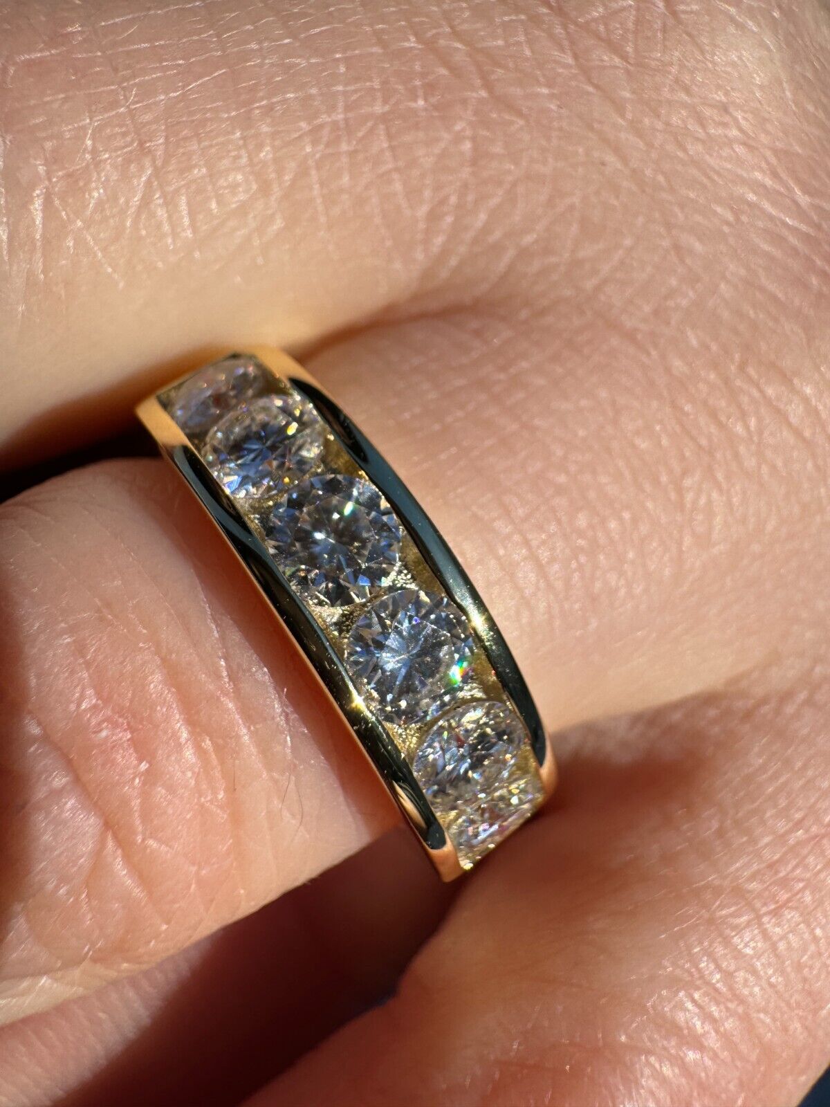 Moissanite Half Eternity Band in 14k Gold