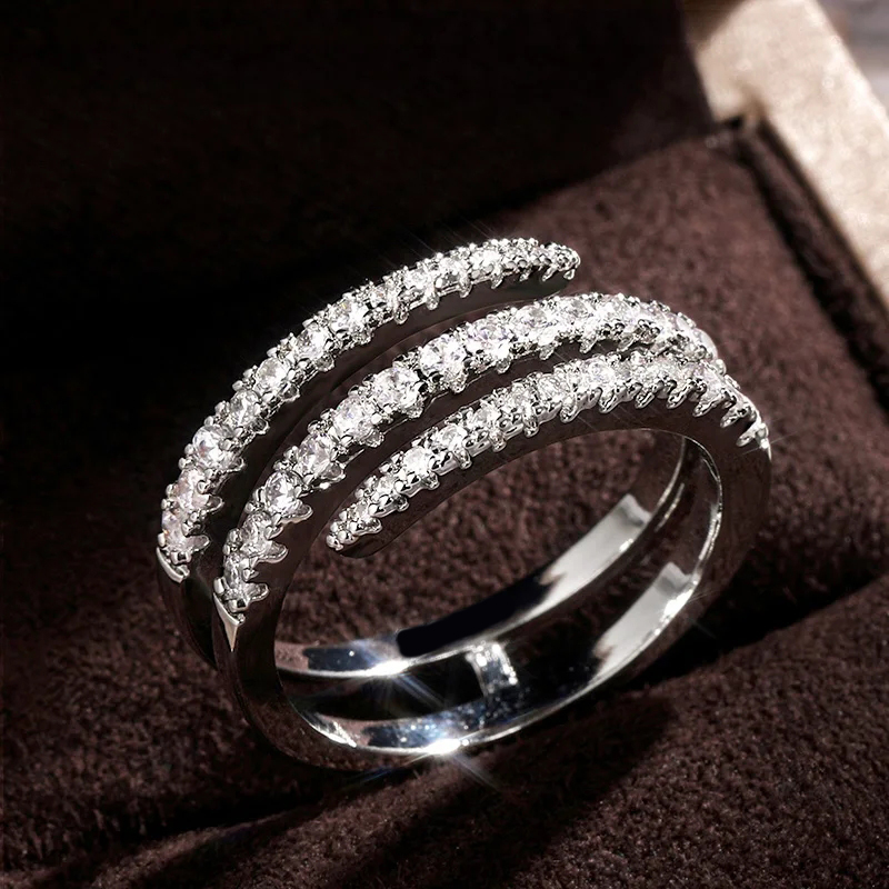 Shiny Crystal Surround Finger Rings for Women