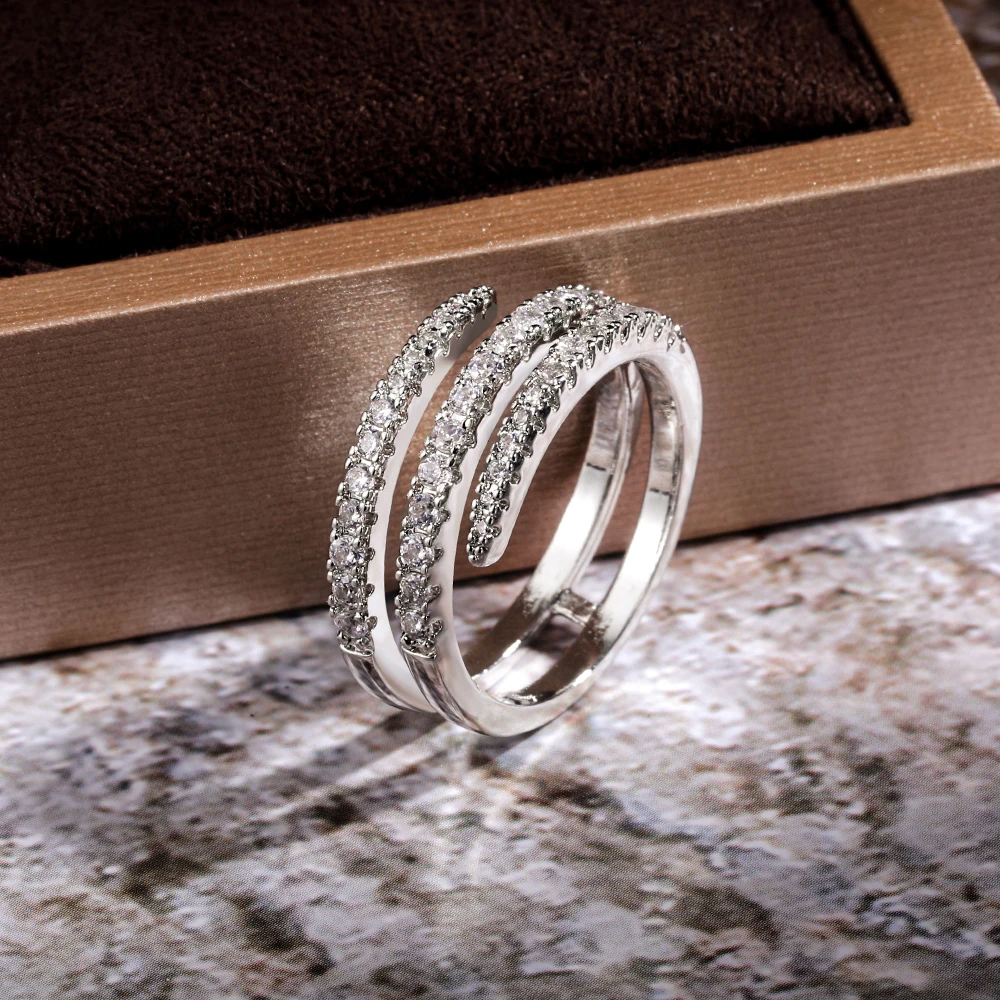 Shiny Crystal Surround Finger Rings for Women