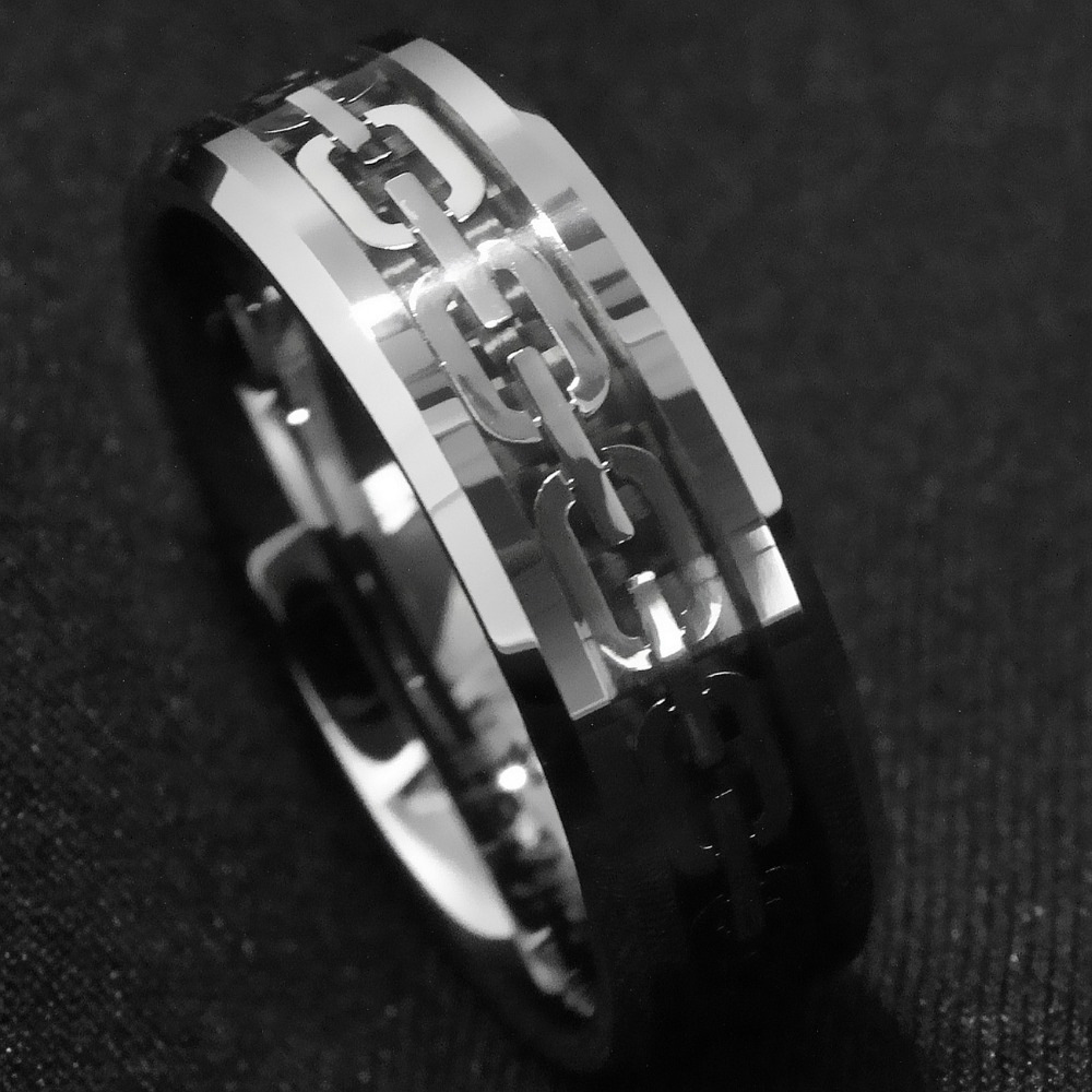 Punk Stainless Steel Chain Rings for Men