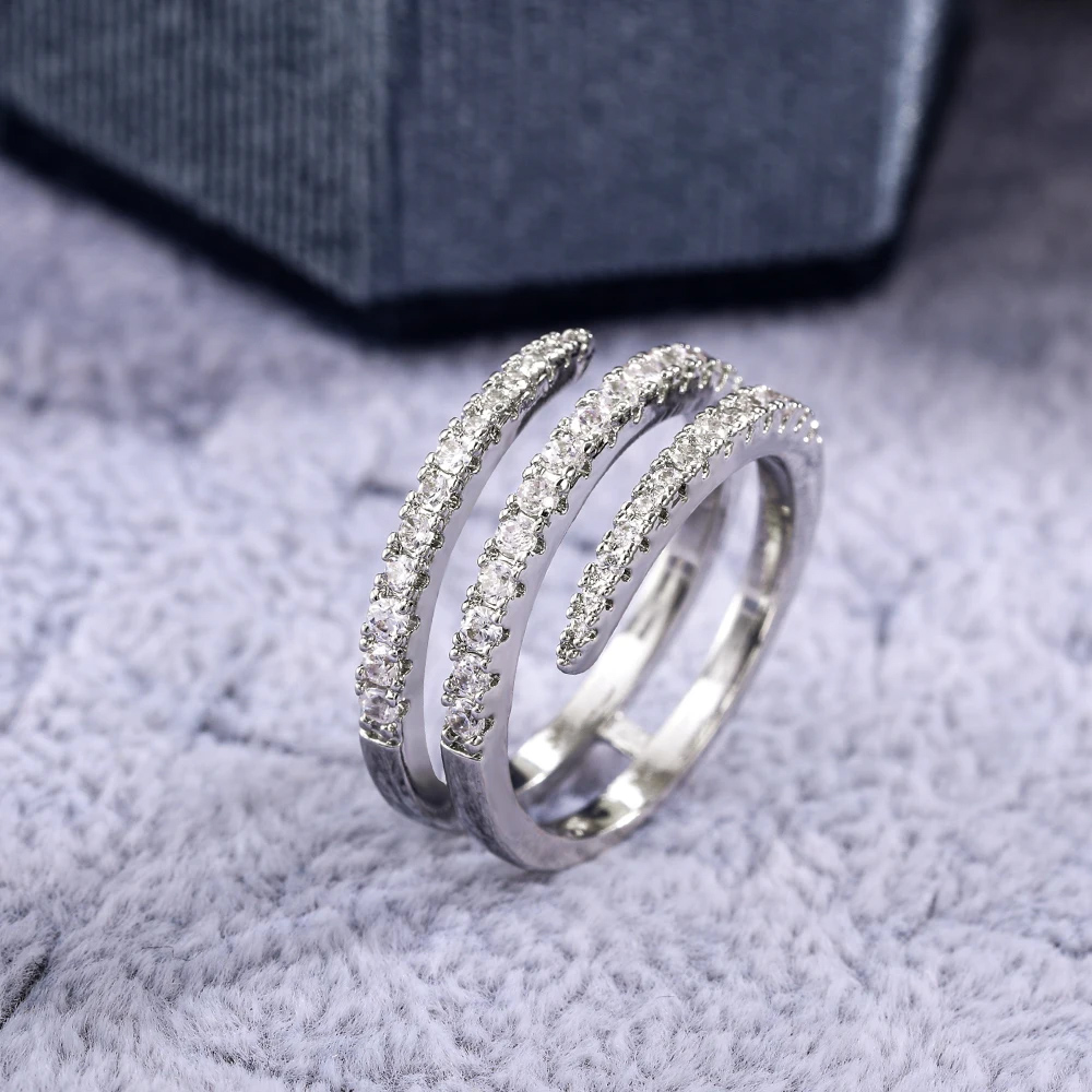 Shiny Crystal Surround Finger Rings for Women