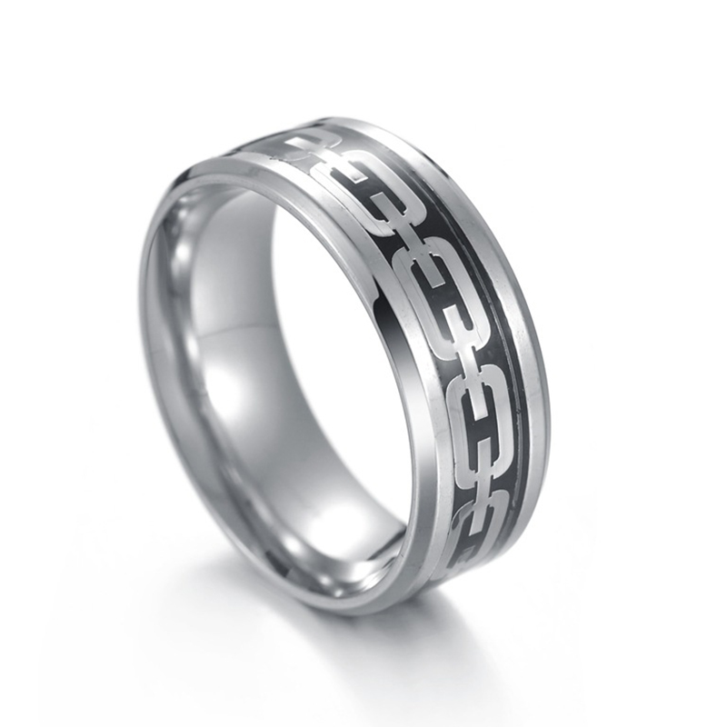 Punk Stainless Steel Chain Rings for Men