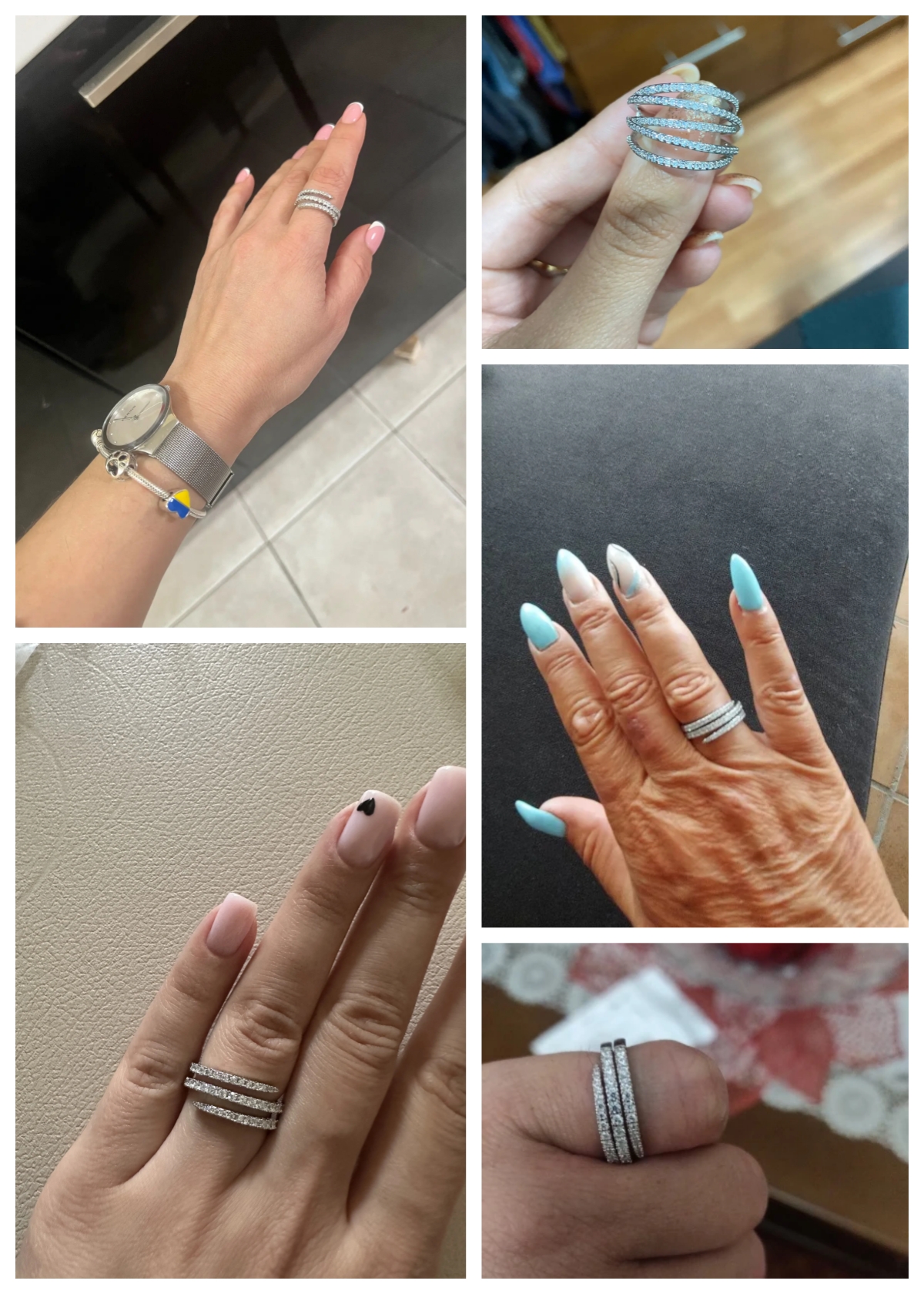 Shiny Crystal Surround Finger Rings for Women