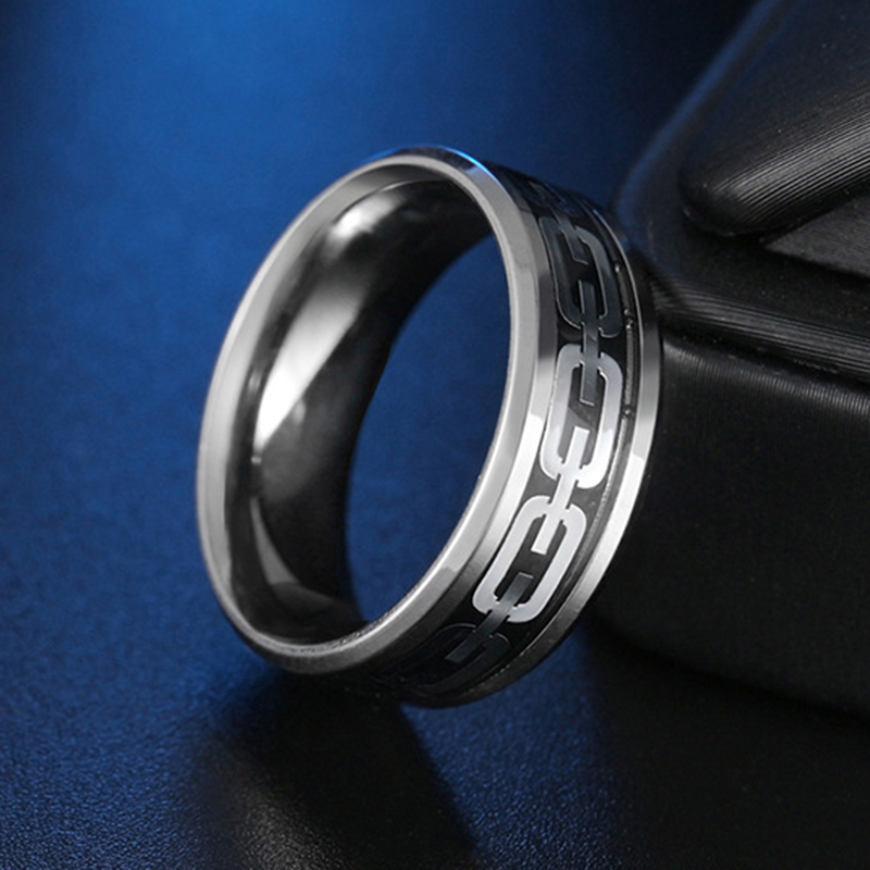 Punk Stainless Steel Chain Rings for Men