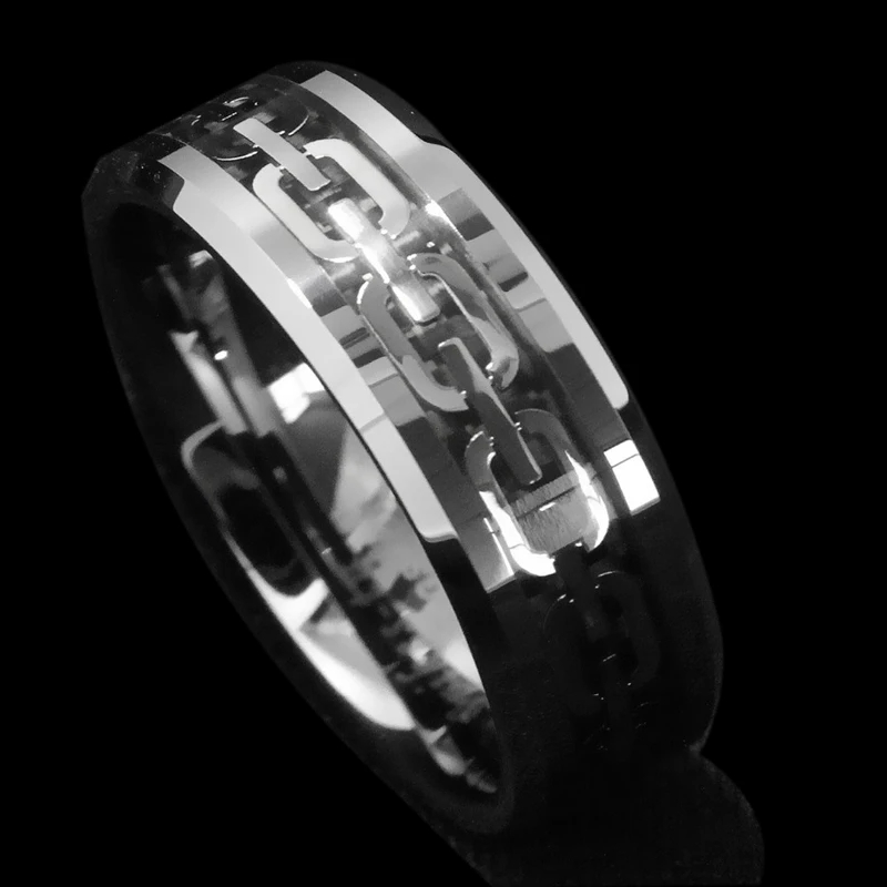 Punk Stainless Steel Chain Rings for Men