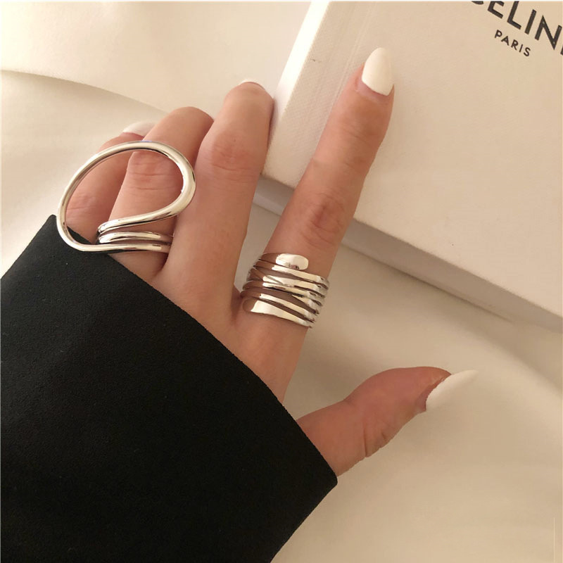 Set of 2 Geometric Statement Rings for Women