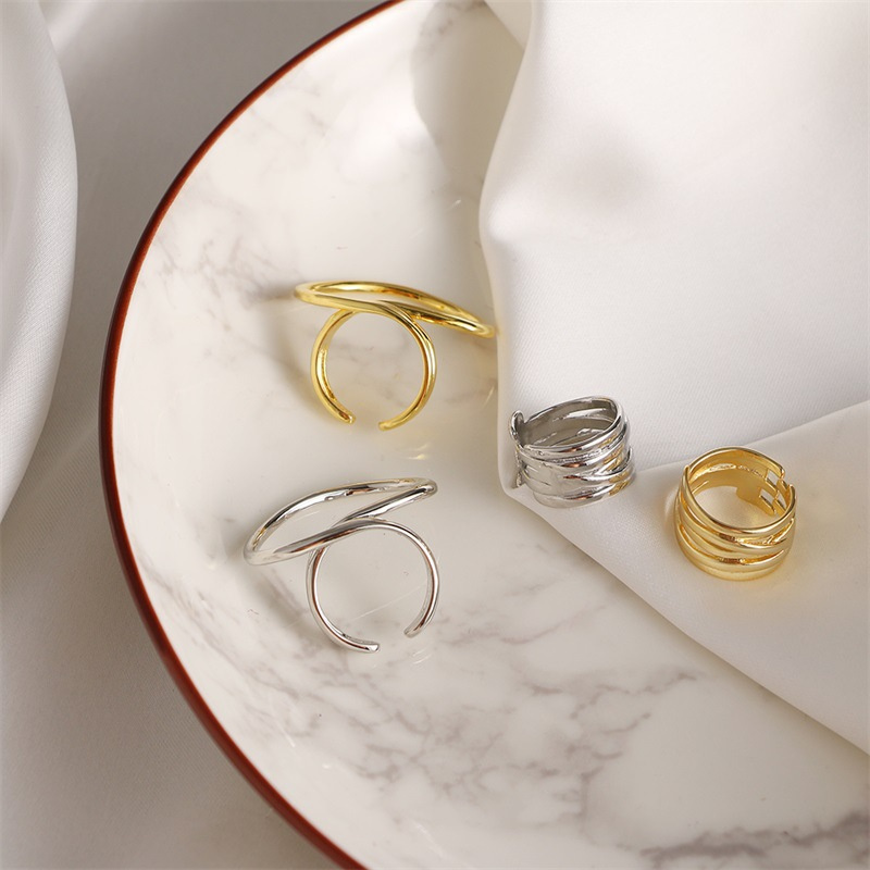 Set of 2 Geometric Statement Rings for Women