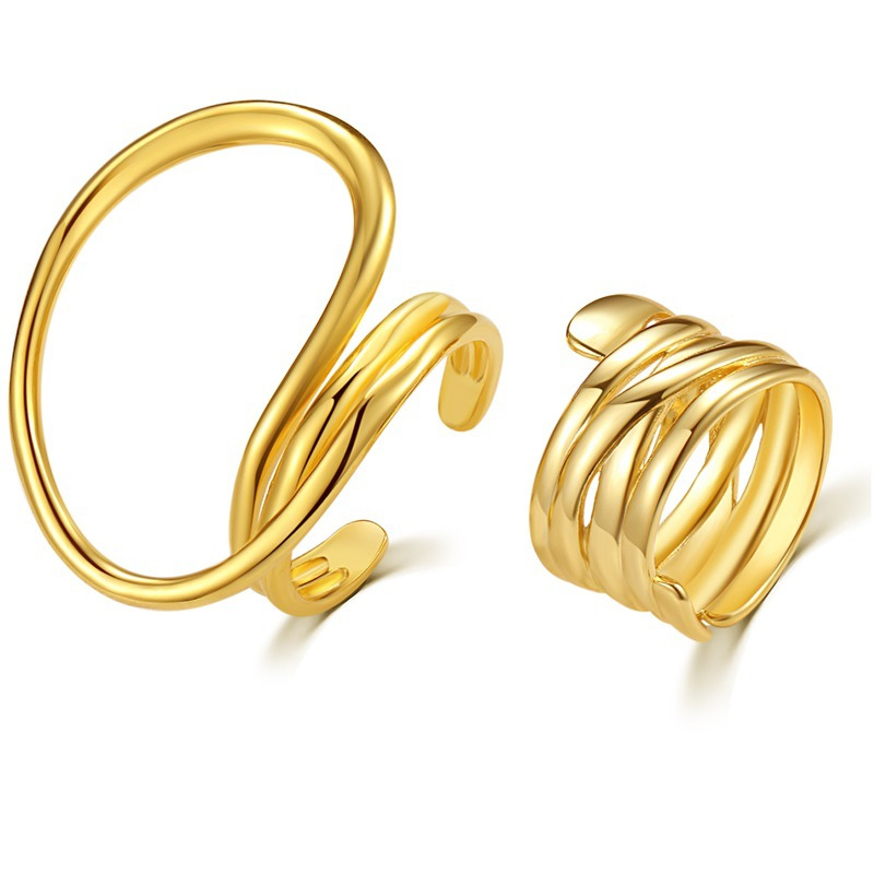 Set of 2 Geometric Statement Rings for Women