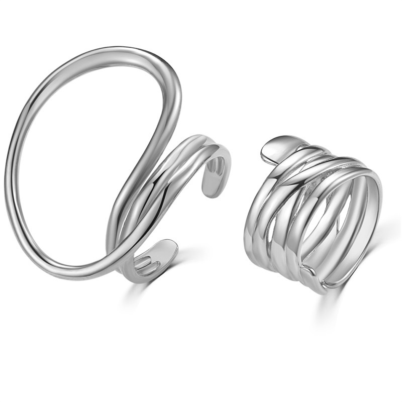Set of 2 Geometric Statement Rings for Women