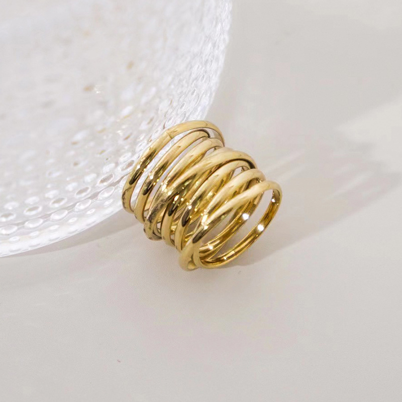 Boho Spiral Multilayer Stainless Steel Rings for Women