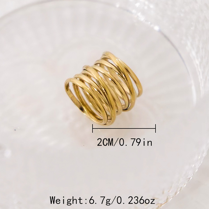 Boho Spiral Multilayer Stainless Steel Rings for Women